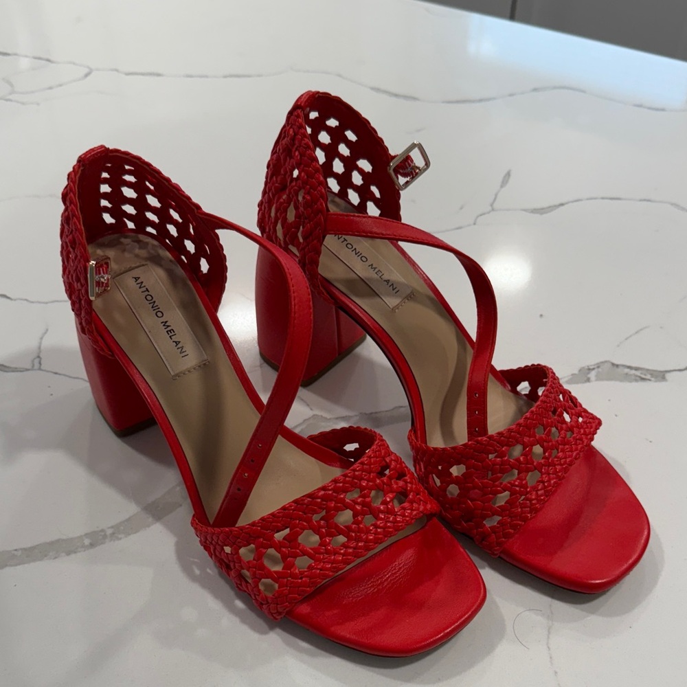 ANTONIO MELANI Red Strappy Heels